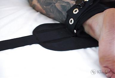 Pillory BDSM Feet Hands Restraints Bed Set from the Black Line
